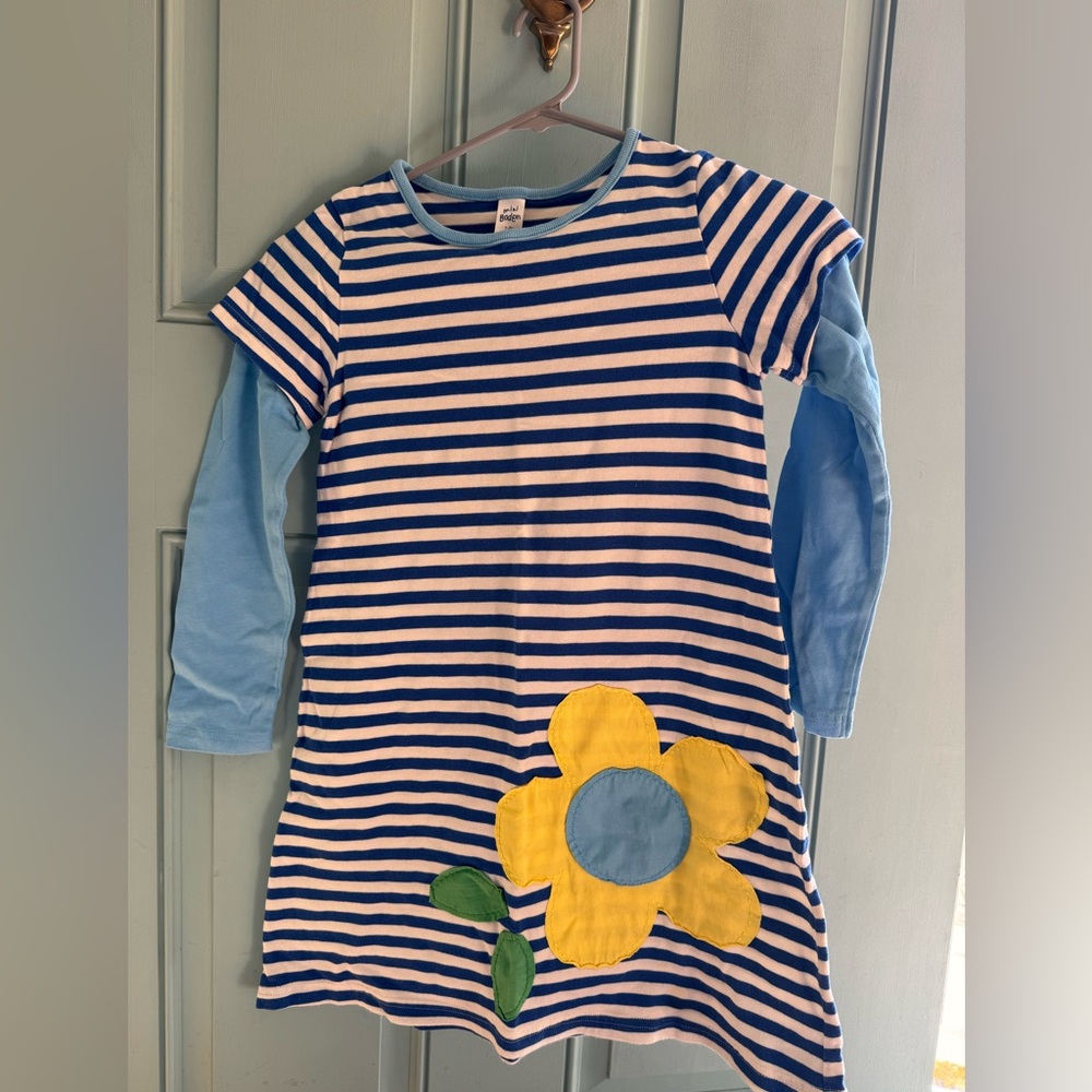 Boden Blue and White Striped Dress